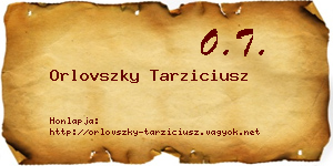 Orlovszky Tarziciusz névjegykártya